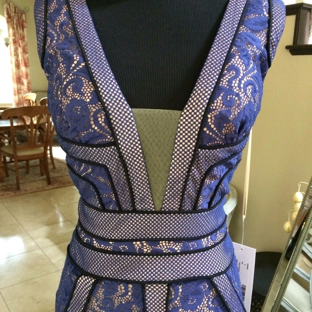 Elegant Blue Lace Dress